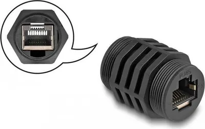 Produktbild von DeLOCK RJ45 Cat.6A Einbaumodul IP67 staub- und wasserdicht, Schwarz, Kunststoff, IP67, 31,6 mm, 1 Stück(e), Polybag