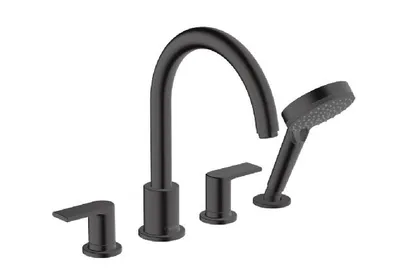 Zdjęcie produktu dla Hansgrohe Vernis Shape - Bateria wannowa, 4-otworowa, czarna matowa 71459670