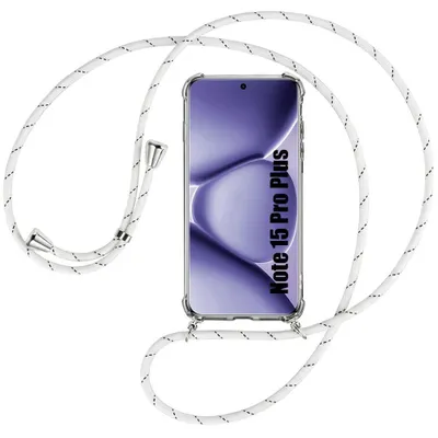 Image de Coque pour Xiaomi Redmi Note 15 Pro Plus 5G, Silicone Antichoc Transparent avec Cordon Blanc