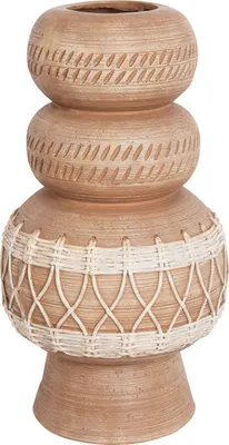 Produktbild von BELIANI Blumenvase Hellbraun Blumentopf für den Außen- und Innenbereich Boho