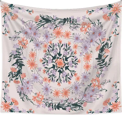 Obrázek produktu pro Květinová tapiserie, mandala Květina Boho Nástěnný závěs, chalupa Hippie Tapiserie pro ložnici, obývací pokoj, kolej, domácí dekorace (150 cm x 130 cm, barva 8)