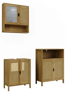 Image de Badmöbel-Set Vicco Liora Bambou 3 pièces, Model 52041