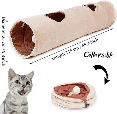 Produktbild von Tunnel für kleine Tiere, Katzen, Hunde, Kaninchen, 29,1 x 27,8 x 8,3 cm, Tierhaustunnel