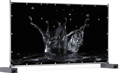 Produktbild von Wallario XXL Outdoor-Poster für Garten oder Balkon, Motiv Aufspritzendes Wasser, in ca. 340 x 173 cm