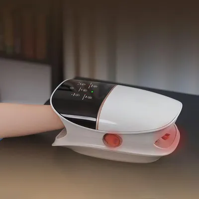 Produktbild von Finger-Massagegerät mit Wärme, Vibration und Dehnung – Elektrischer Hand- und Fingermassager zur Schmerzlinderung Weiß 25x17x12,3cm【GHX-S002】