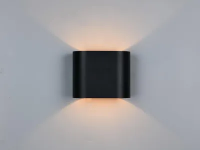 Produktbild von LED Wandleuchte Up and Down, Wandbeleuchtung indirekt, Schwarz Gold, Breite 15cm