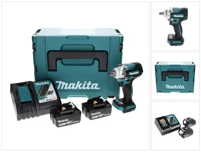 Immagine prodotto di Makita DTW 300 RTJ Avvitatore ad impulsi a batteria 18V 330Nm + 2x Batterie 5,0 Ah + Caricabatterie + Valigetta Makpac