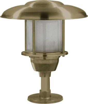 Produktbild von Sockelleuchte Messing Glas 32 cm IP64 in E27 rund Maritim Außenlampe