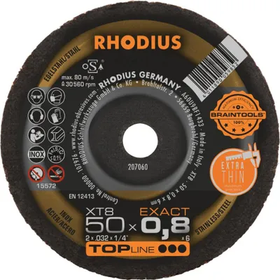 Obrázek produktu pro RHODIUS Extra tenký mini řezný kotouč XT8 EXACT MINI 50 x 0,8 x 6,00 TOPline 207060