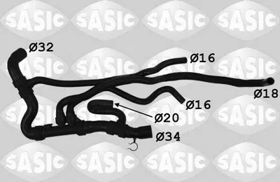 Produktbild von SASIC Kühlerschlauch Wasserschlauch für RENAULT LAGUNA III Grandtour (KT0/1) 3404201