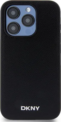 Produktbild von DKNY, MagSafe Schutzhlle Silver Metal Logo f. Apple iPhone 15 Pro Max, Schwarz