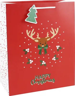 Produktbild von Clairefontaine 6x Geschenktasche 26,5x14x33cm, Weihnachten Rot X-29502-2C