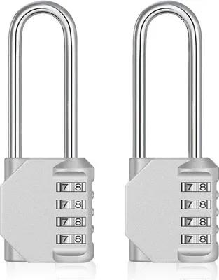Immagine prodotto di Lucchetto lungo con combinazione a 4 cifre, argento, resistente alle intemperie