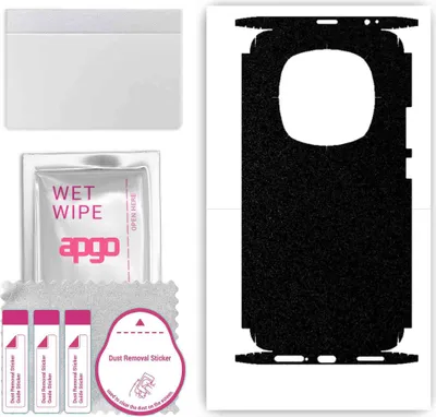 Produktbild von apgo Rückseite + Seiten Schutzfolie, Skin, kompatibel mit Honor Magic6, Hinten Displayschutzfolie aus Vinylfolie, kratzfest, einfache Montage - Mattschwarz