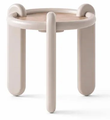 Image de Table d'appoint, style moderne, couleur blanche, idéale pour le salon, forme ronde, très pratique