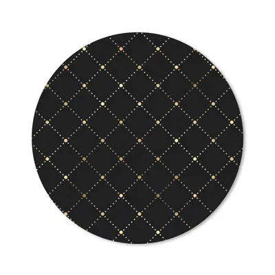 Produktbild von MuchoWow® Mauspad Mousepad Polka dots - Gold - Schwarz 30x30 cm - Mousepads - Maus Mat - Pad - Mausunterlage - Tischunterlage - Schreibtischmatten