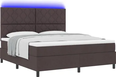 Immagine prodotto di vidaXL Letto a molle con testiera marrone scuro 180 x 200 cm in tessuto