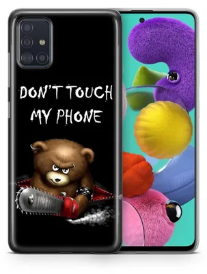 Produktbild von Handyhülle Schutzhülle für Samsung Galaxy A20e Case Cover Tasche Bumper Etuis TPU, Modell:Samsung Galaxy A20e, Motiv auswählen:Dont Touch My Phone Bär Schwarz