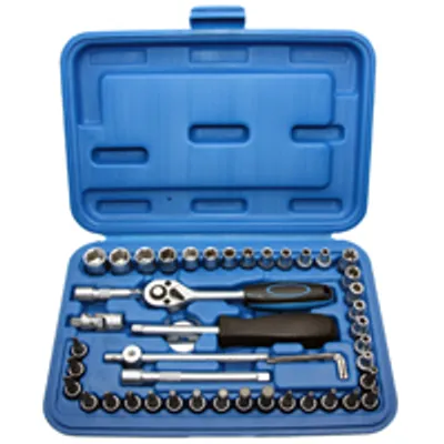 Produktbild von Steckschlüssel-Satz Knarrenkasten Nusskasten 1/4"Antrieb TORX 6-kant Nuss 47-tlg