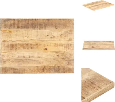 Produktbild von vidaXL Tischplatte Massivholz Mango 15-16 mm 80x60 cm -  Tischplatten
