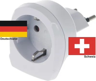 Produktbild von Reiseadapter Urlaub Reise Stecker Schweiz-Deutschland - Skross Single Travel ...