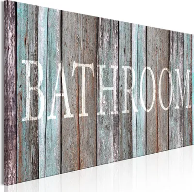 Image de Tableau mural moderne m-C-0424-b-a (150x50 cm) - 1 pièce Tableaux Photographie sur toile Photo Décoration murale Tableaux Impression artistique INSCRIPTION SALLE DE BAINS