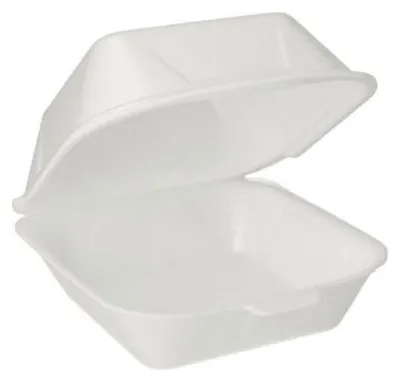 Produktbild von Hamburger-Boxen mit Klappdeckel, XPS 8 cm x 14,5 cm x 15,5 cm weiss