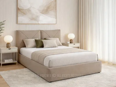 Produktbild von Polsterbett 140x200 KARLINA mit Stauraum - beige