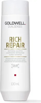 A white bottle of Goldwell Dualsenses Rich Repair Regeneration Shampoo.