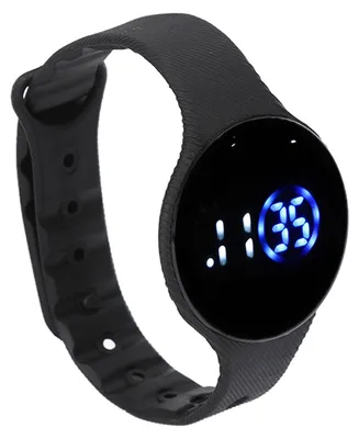 Produktbild von Kinder-Digitaluhr, wasserdicht, Silikon-Armband, kratzfest, LED, elektronisch, für Studenten, Schwarz