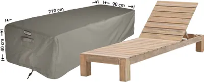 Produktbild von Raffles Covers Schutzhülle für Sonnenliege 210 x 90 cm | Atmungsaktiv | Wasserdicht | UV-beständig | Doppelnähte | Elastischer Kordelzug