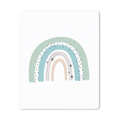 Produktbild von MuchoWow® Mauspad Mousepad Regenbogen - Kinder - Sterne - Tupfen - Pastell 30x40 cm - Mousepads - Maus Mat - Pad - Mausunterlage - Mausmatten