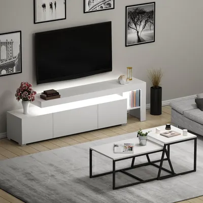 Produktbild von Gizzeria - Wohnzimmermöbel-Set, Weiß, Modular