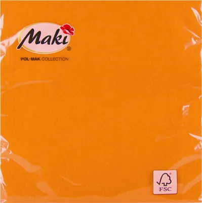 Image de Serviettes en papier Orange 33x33 cm Pol-mak