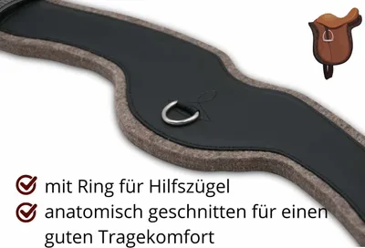 Produktbild von AMKA Kurzgurt Dressur Sattelgurt Filz unterlegt anatomisch, Größe:55