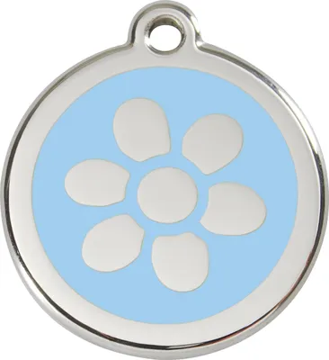 Produktbild von RedDingo Hundemarke mit individueller Gravur Blume hellblau, Größe: M