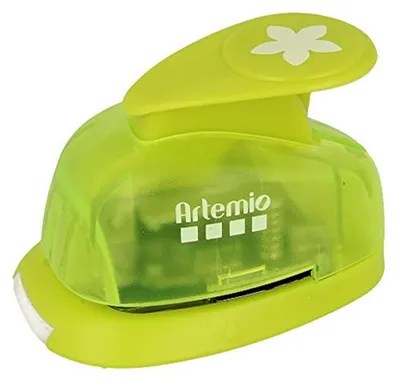 Handstanze 1,6 cm Blume #5, manuell, für Papier 80–220 g/m², grün