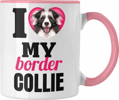 Produktbild von Trendation - Border Collies Besitzerin Tasse Geschenk Lustiger Spruch Geschenkidee I Love My Border Collies (Rosa)
