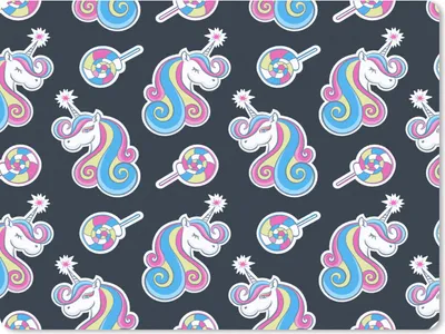Produktbild von MuchoWow® Mauspad Mousepad Mädchen - Einhorn - Lutscher Bonbons - Muster - Mädchen - Kinder - Kinder 23x19 cm - Mousepads - Maus Mat - Pad - Mausunterlage - Schreibtischunterlage - Mauspad