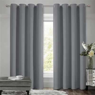 Immagine prodotto di Tende oscuranti fonoassorbenti Unyqoos® per camera da letto, set da 2, con isolamento termico, in poliestere, colore grigio, dimensioni 175 x 140 cm