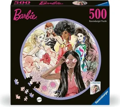 Produktbild von Puzzle, Rund, 500 Teile, Barbie L'icône du Style Depuis 1959, RAVENSBURGER