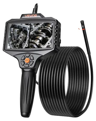 Imagen del producto de VEVOR Endoscopio de Doble Cámara con Rotación Motorizada 360°, Cámara de Inspección con Pantalla IPS Dividida, Sonda Delgada de 8 mm, Cable de 5 m, 5000 mAh, 32 GB, LED para Motores, HVAC y Tuberías