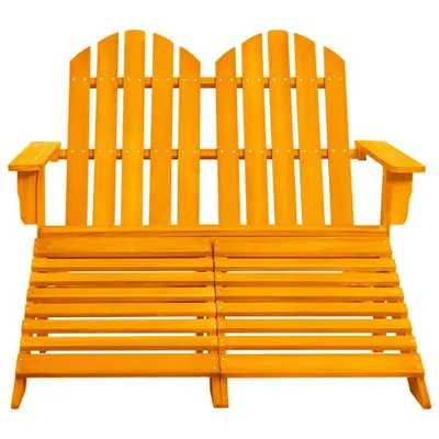 Image de vidaXL Banc de jardin Adirondack 2 places avec pied en bois de sapin orange
