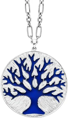 Produktbild von Julie Julsen Anhänger mit Kette 925 Silber Lebensbaum Emaille blau