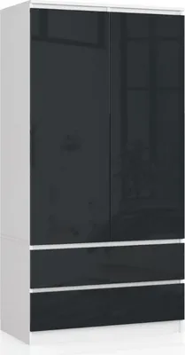 Image de Akord Armoire Blanc/Graphite Brillant 90X51X180