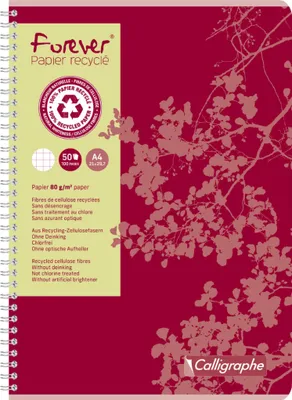 Produktbild von Calligraphe 10x Spiralheft Forever A4 50 Blatt kariert Calligraphe - Rot 17407C