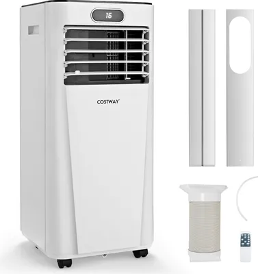 Produktbild von COSTWAY 4in1 mobile Klimaanlage 7000BTU/2,1kW für 65m³ Klimagerät 54 dB Entfeuchter Nachtfunktion tragbar Ventilator inkl. Frontanzeige, Fernbedienung, 24H Timer, Abluftschlauch, R290