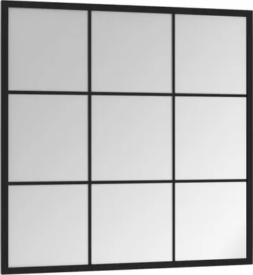 Obrázok produktu pre Nástenné zrkadlo, čierne 60x60 cm, kov