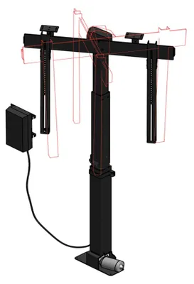 Produktbild von TV Möbel Lift elektrisch für Monitore bis 50 Zoll drehbar höhenverstellbar Xantron PREMIUM-K1-RotoLift