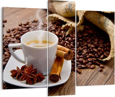 Produktbild von Bild auf Leinwand - Leinwandbild - Kaffee schwarz Frühstück Schokolade - 95x80cm - Wand Bild - Wanddeko - Leinwanddruck - Bilder - Kunstdruck - Leinwand bilder - Wandkunst - CB95x80-2152